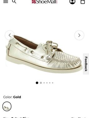 Steve Madden “Sail” Metallic Gold Leather Women's Boat Shoe - size 8.5 - NWT